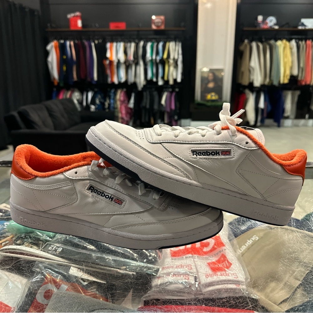 Reebok White and Orange Sneakers